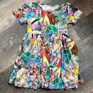 Story books Colorful Graphic Kids Dress